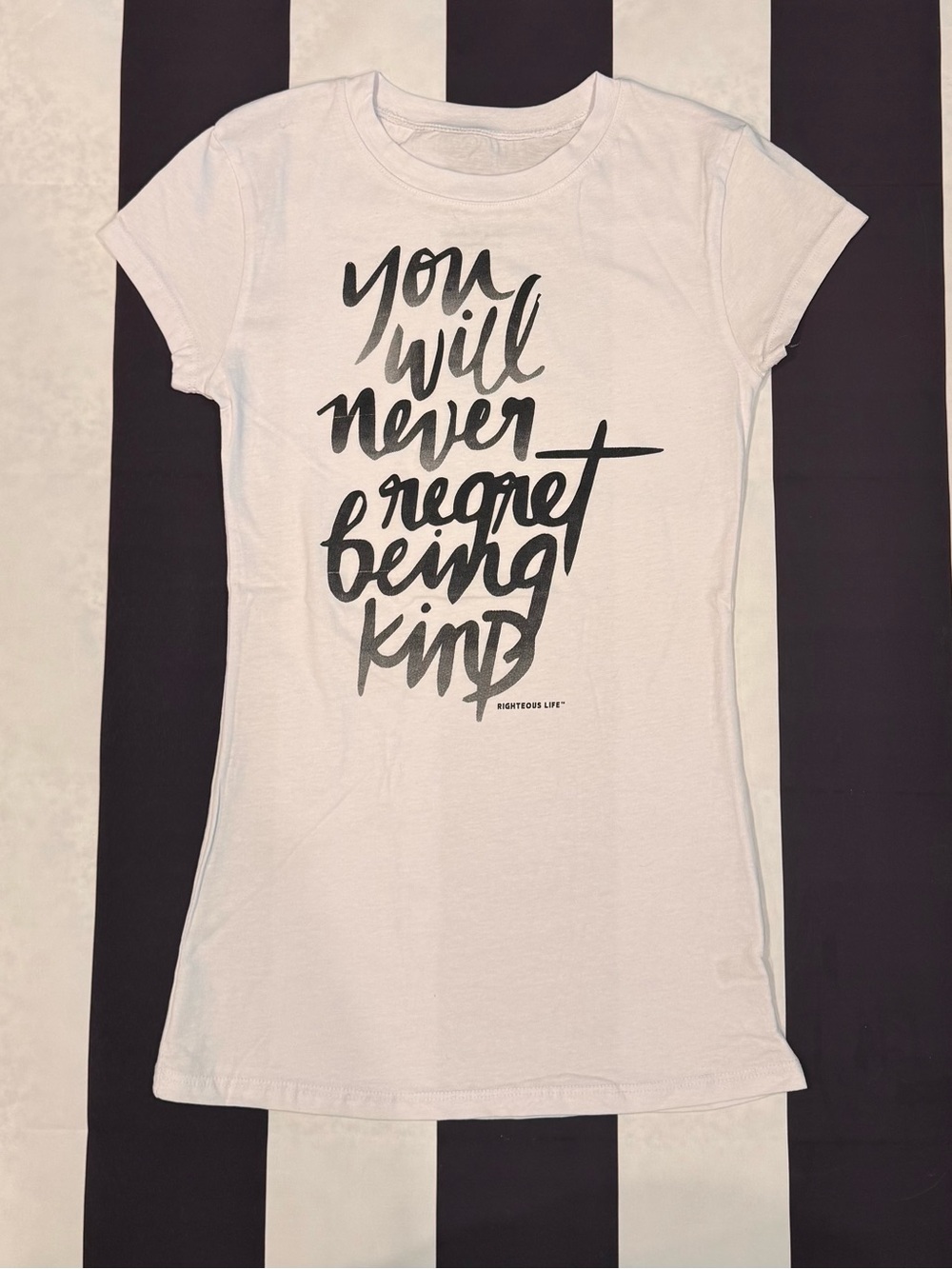 Splash White Short Sleeve Graphic Tee with Black Script